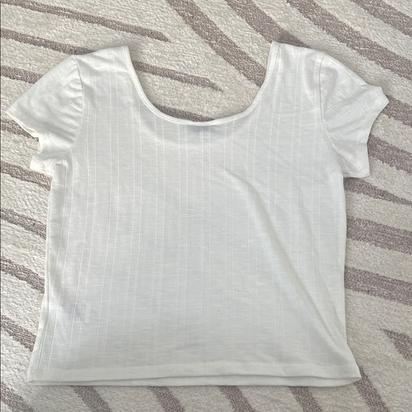 Women’s White Crop Top/Baby Tee - Picture 2 of 3